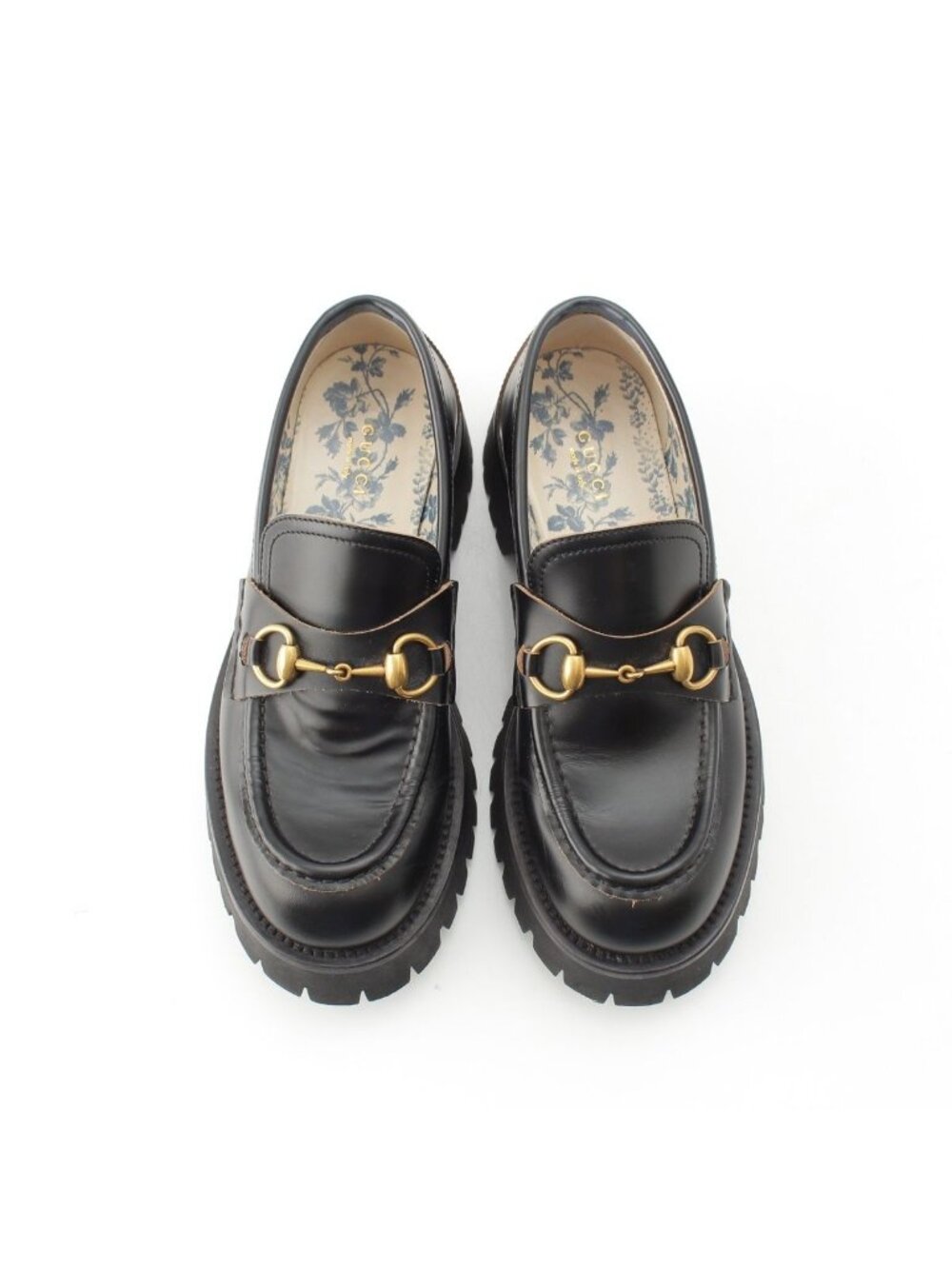Gucci Leather Horsebit Bi Embroidery Loafers Shoes Black - Picture 2 of 10